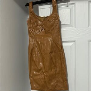 PrettyLittleThing Tan Mini Dress